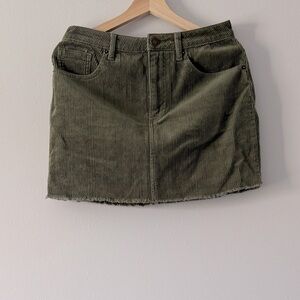 Forever 21 ~ Olive Corduroy Mini Skirt ~ L